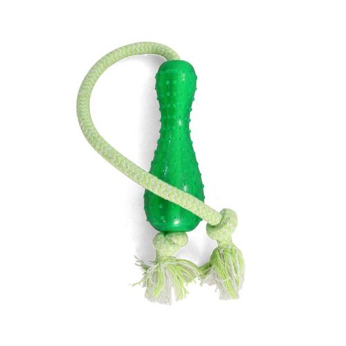 Игрушка для собак из термопласт. резины Кегля с верёвкой