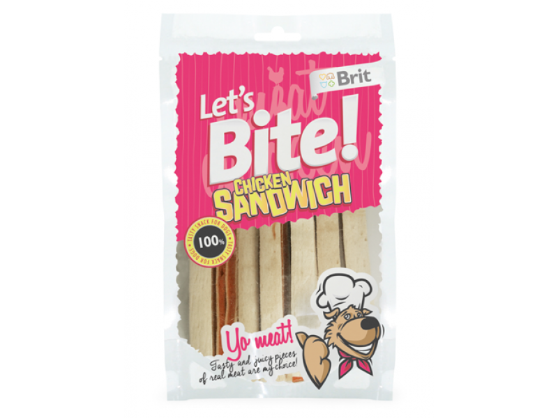 Brit NEW Лакомство д/собак Let's Bite Chicken Sandwich Куриный сэндвич