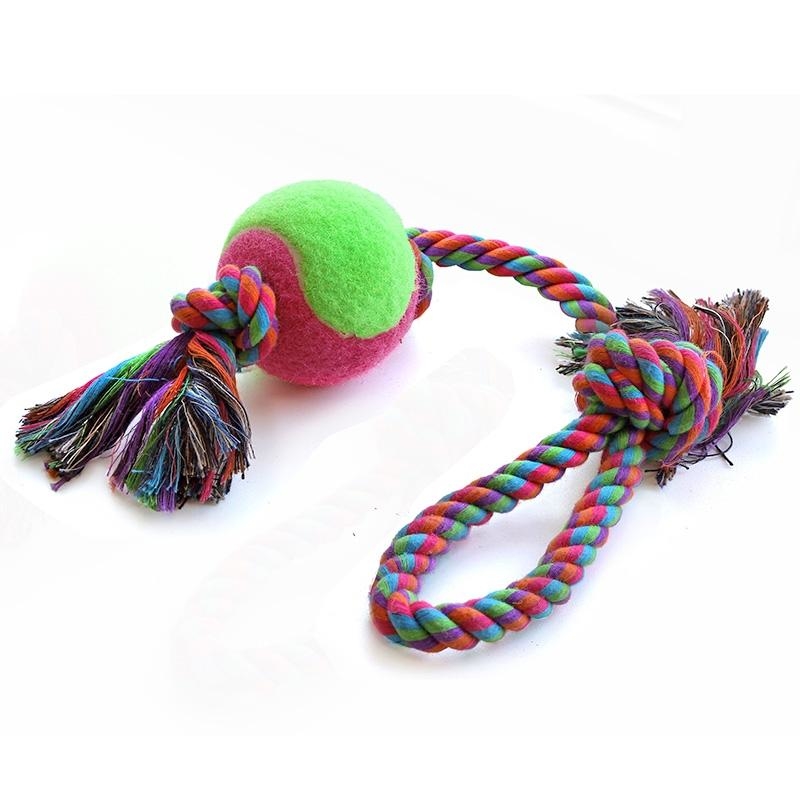 Игрушка для собак Верёвка с петлей 2 узла и мяч