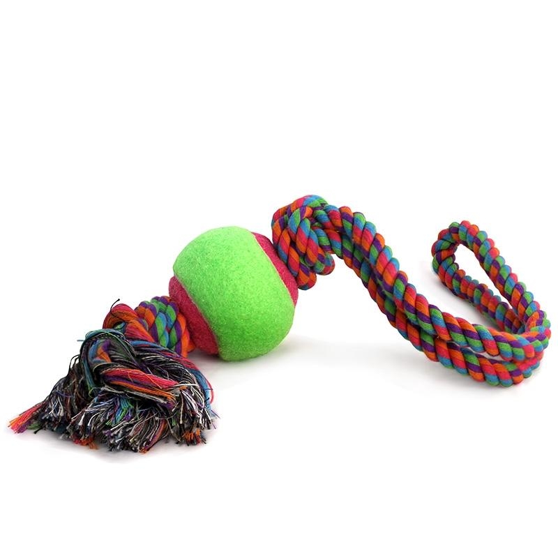 Игрушка для собак Верёвка с петлей 2 узла и мяч