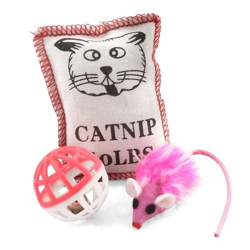 Набор игрушек XW7001 для кошек (мяч, мышь, подушка)