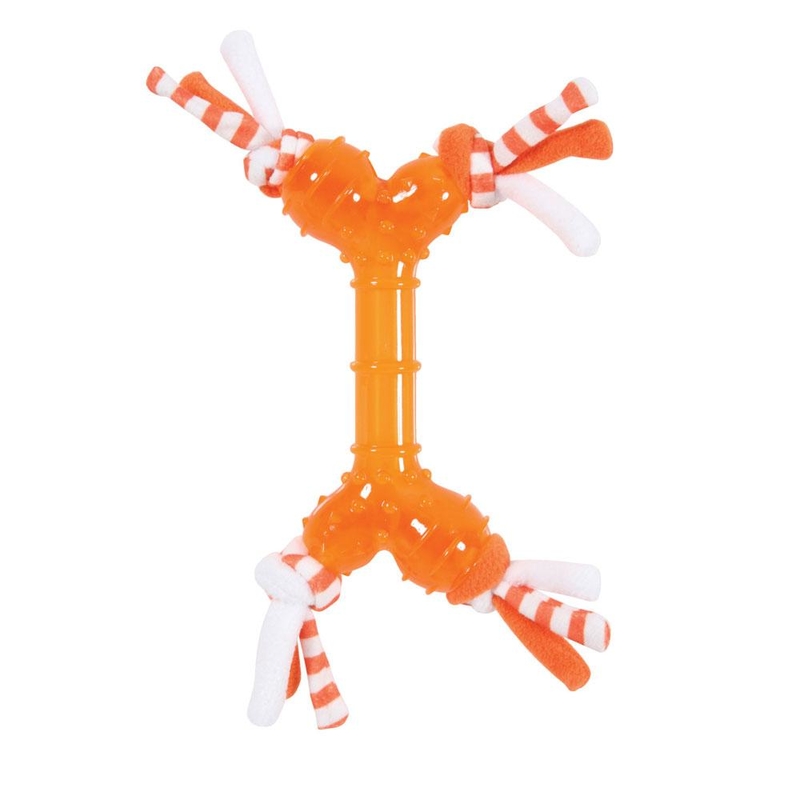 Золюкс Игрушка Кость с веревками (термопластич. резина) цвета в ассорт