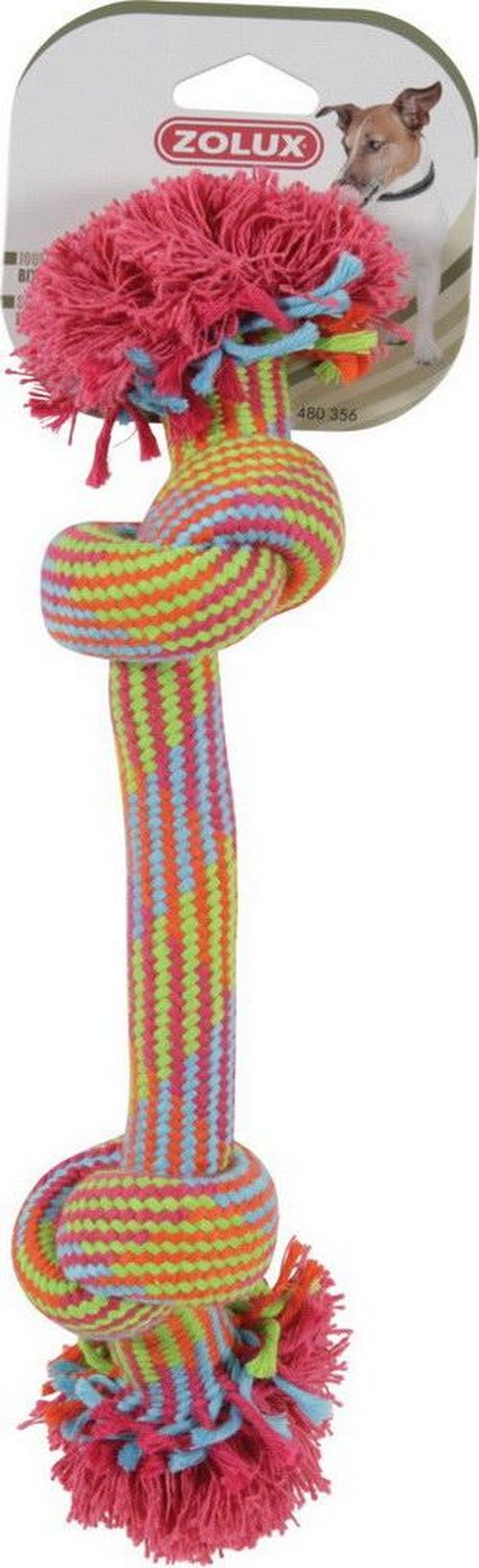 Золюкс Игрушка веревка с двумя узлами цветная