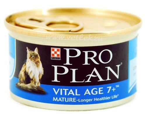 Pro Plan консервы для пожилых кошек, мусс тунец 