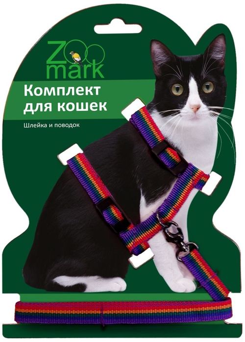 Комплект Zoomark для кошек (шлейка+поводок) в упак., капрон