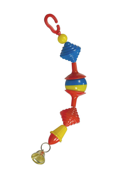 Игрушка для попугаев на тросике с колокольчиком 