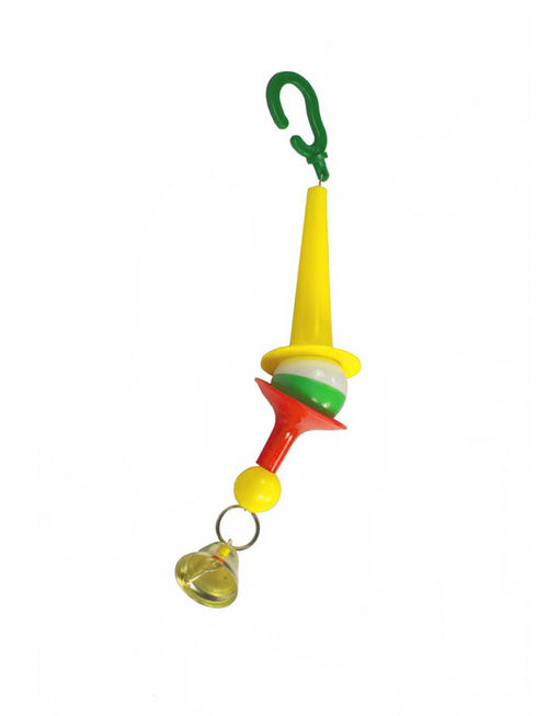 Игрушка для попугаев на тросике с колокольчиком 