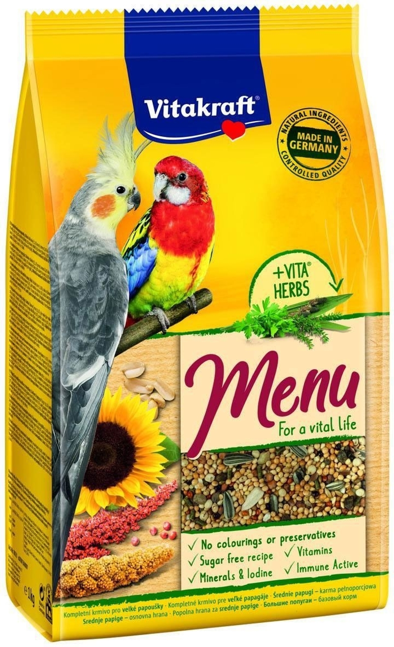 Корм для средних попугаев Vitakraft "Menu", 1 кг