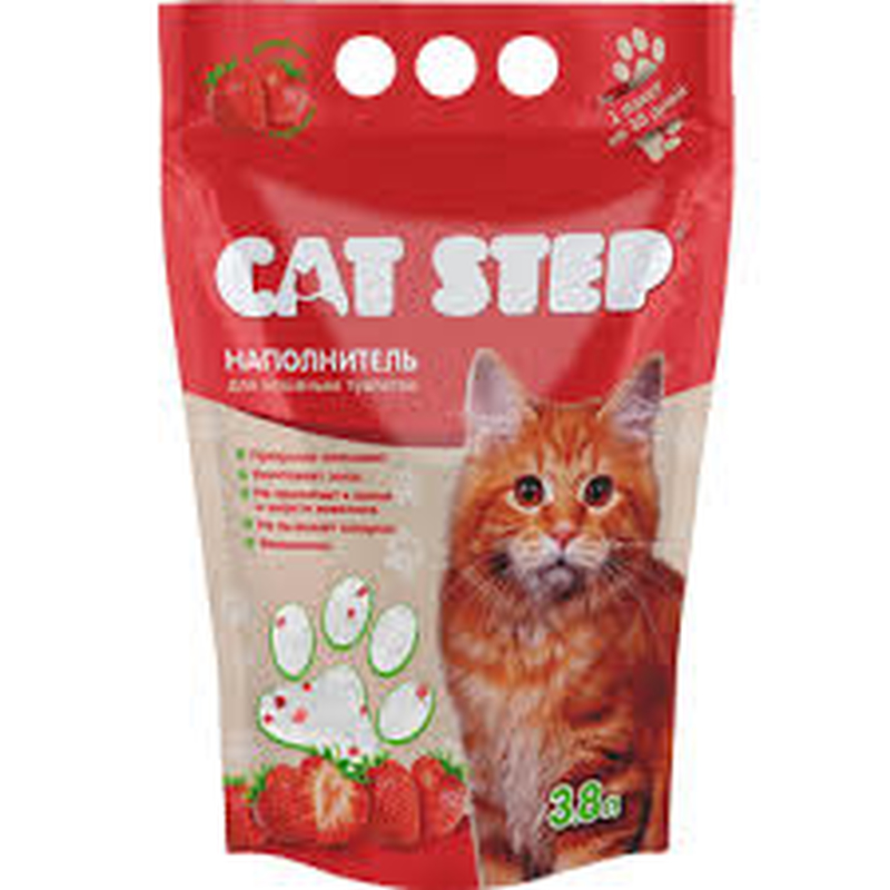 Cat Step Силикагель с ароматом клубники наполнитель для кошек