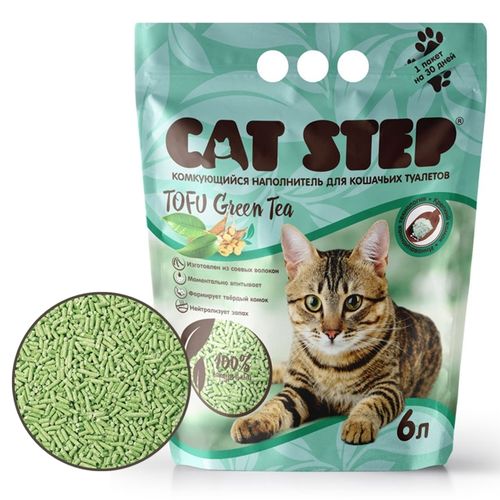 Наполнитель для кошачьих туалетов Cat Step Tofu Green Tea комкующийся