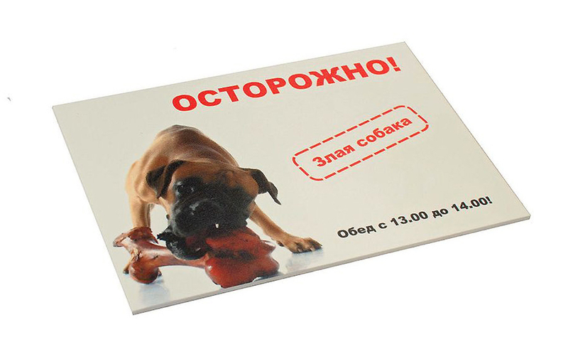 Информационная табличка Данко "Осторожно! Злая собака" 2
